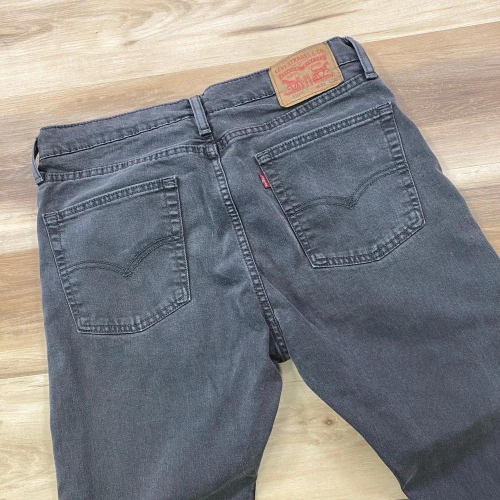 Levis 510 Skinny Jeans Mens 33x30 Streetwear Cotton Blend Slim Charcoal Gray